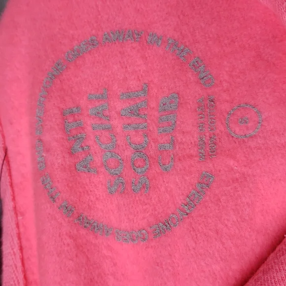 Anti Social Social Club Pink Hate hoodie sweatshirt - Picture 8 of 11